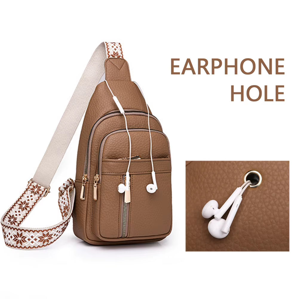 Fashion Casual Chest Bag High Quality Shoulder Bags Women Crossbody Bags Pu Leather Waterproof Messenger Bag for Travel Cycling