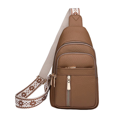 Fashion Casual Chest Bag High Quality Shoulder Bags Women Crossbody Bags Pu Leather Waterproof Messenger Bag for Travel Cycling